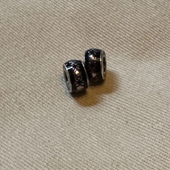 Pandora Dew Drop Purple Enamel Spacer Charms - Picture 1 of 1
